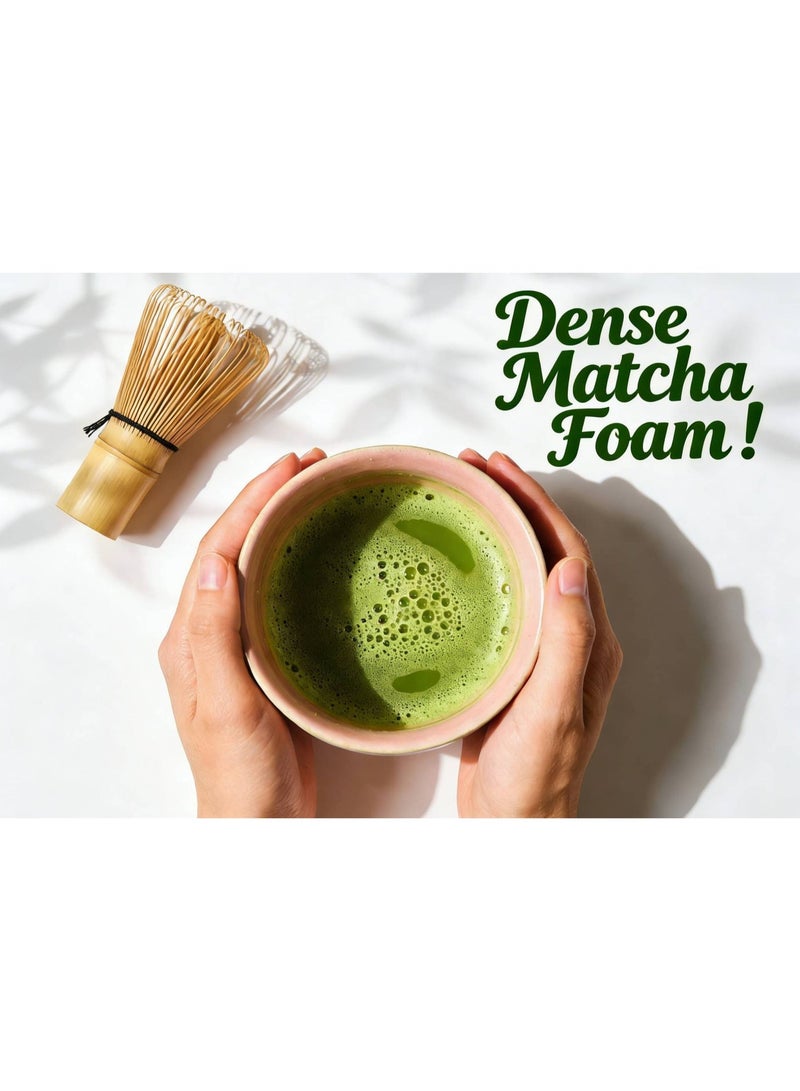 AceLuste 4-Piece Matcha Whisk Set, Matcha Making Tools, Handmade Bamboo Matcha Whisks Kit, Matcha Making Accessory, Including Bamboo Whisk, Stirring Scoop, Tea Spoon and Ceramic Whisk Holder, Matcha Kit Gifts for Tea Lovers & Beginners - Image 3
